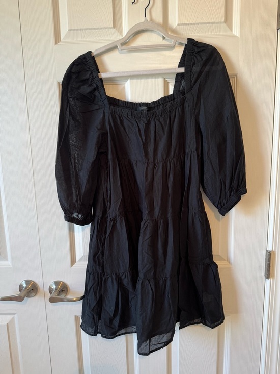 J. Crew Other - J. Crew Black Puff Sleeve Tiered Tunic Swim Cover Up.